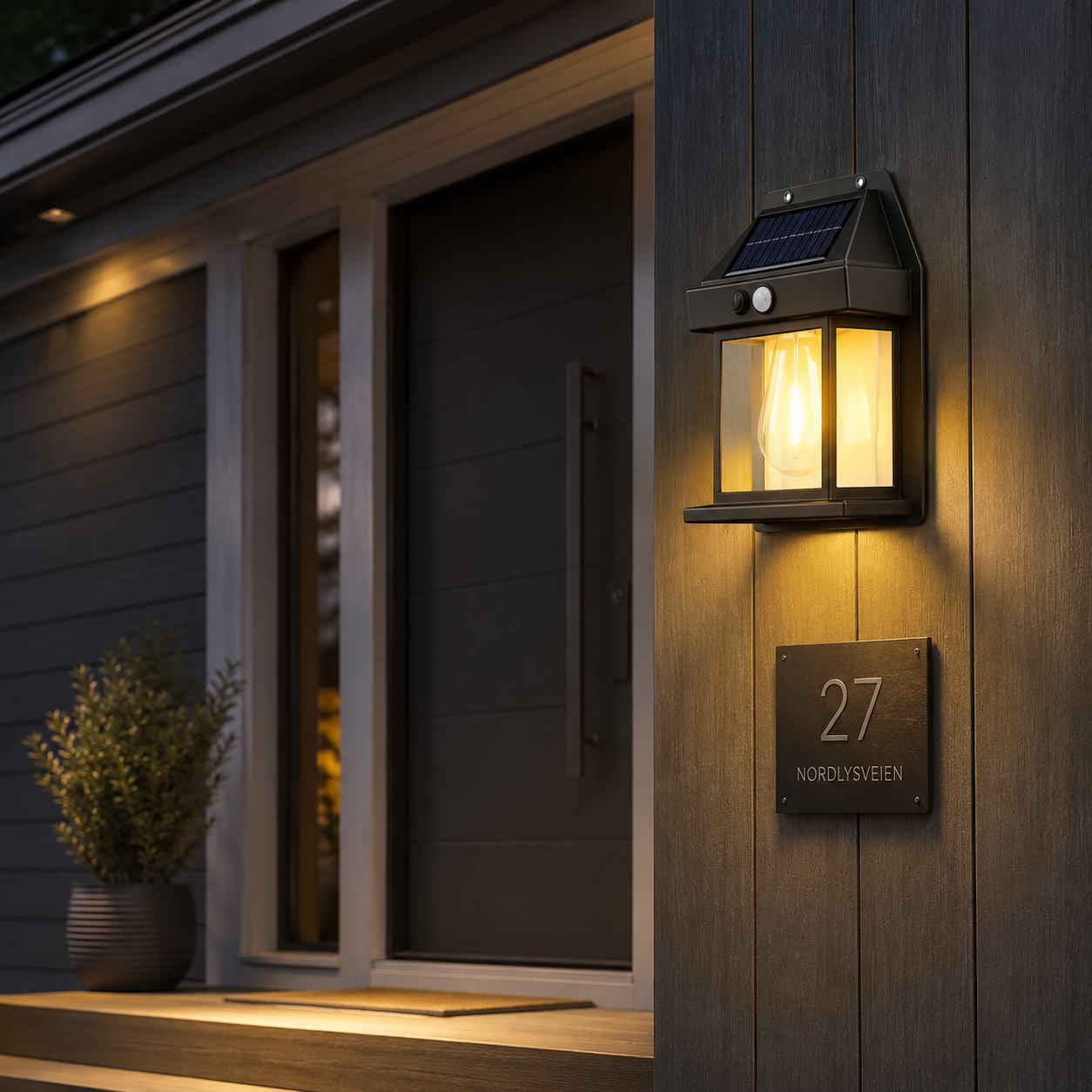 SolarLume™ | Vattentålig solcellslampa för vägg med rörelsesensor – Köp 1, få 2