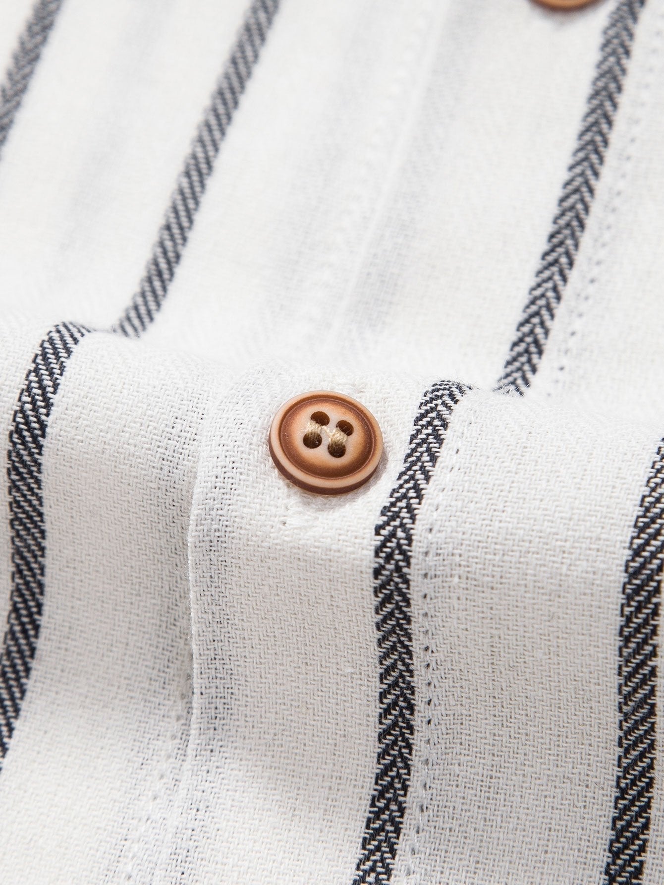 Cotton Blend Striped Button Up Shirt - Shirts