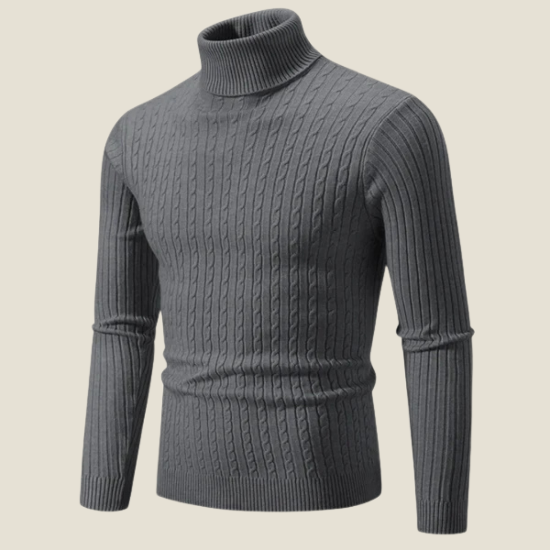 Men’s Wool Turtleneck Sweater - Model Daniel - Grey / S - st - daniel