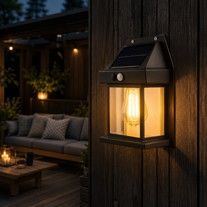 SolarLume™ | Vattentålig solcellslampa för vägg med rörelsesensor – Köp 1, få 2