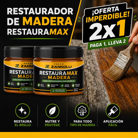 RestauraMax - Cera Restauradora para Muebles | Paga 1 y llévate 2