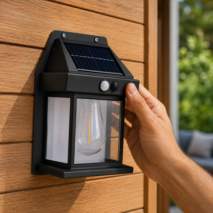 SolarLume™ | Vattentålig solcellslampa för vägg med rörelsesensor – Köp 1, få 2