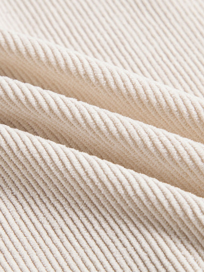 Corduroy Button Up Short Sleeved Shirt - Shirts