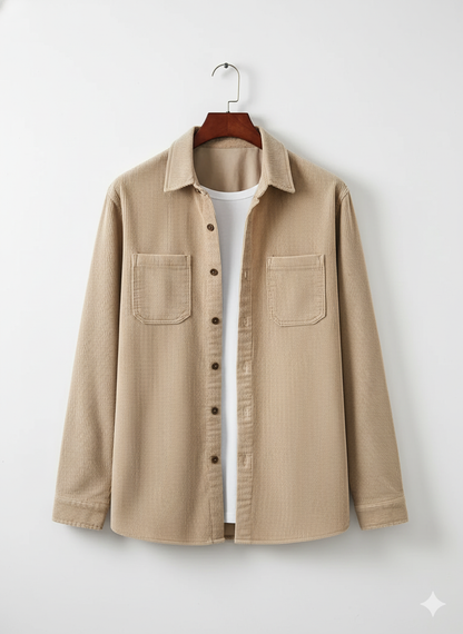 Corduroy Shirt For Men - Model Chester - Beige / S - jq - chester