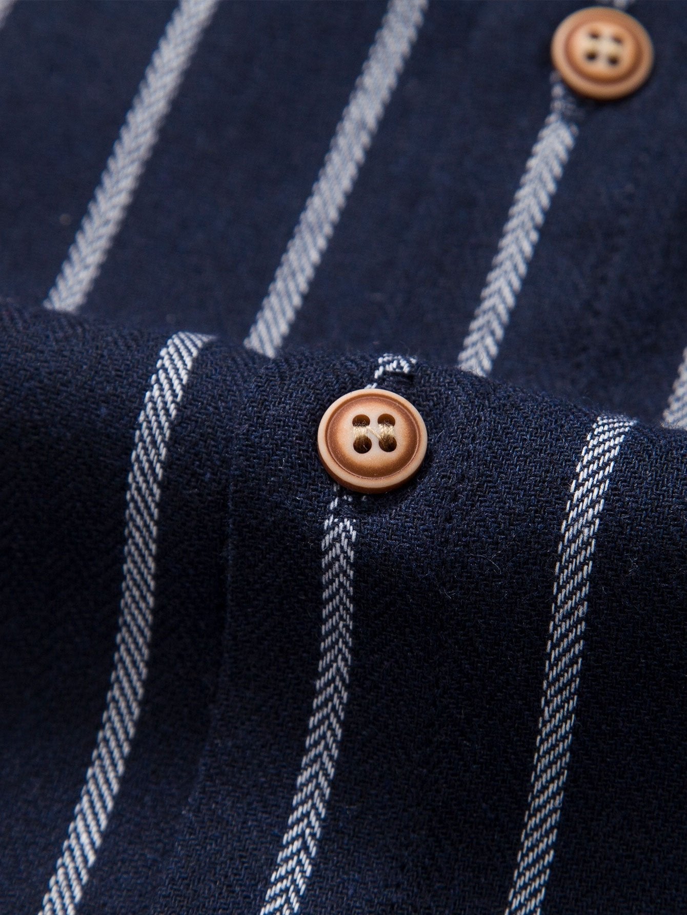 Cotton Blend Striped Button Up Shirt - Shirts