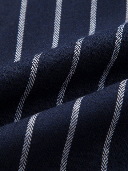 Cotton Blend Striped Button Up Shirt - Shirts