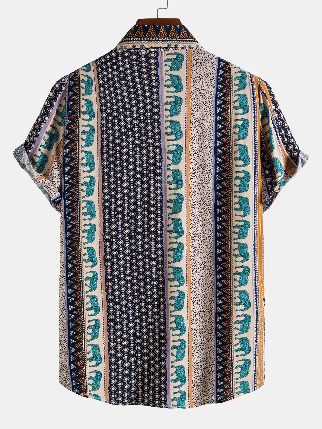 Elephant Geometric Print Shirt - Shirts