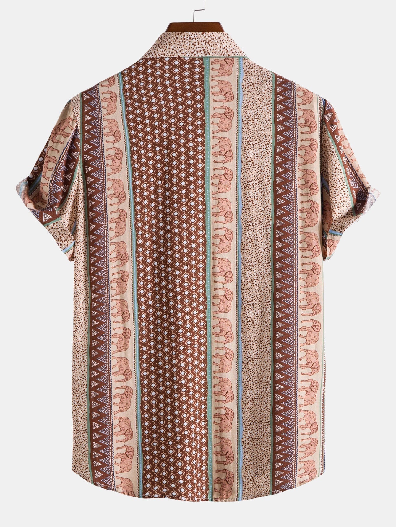 Elephant Geometric Print Shirt - Shirts