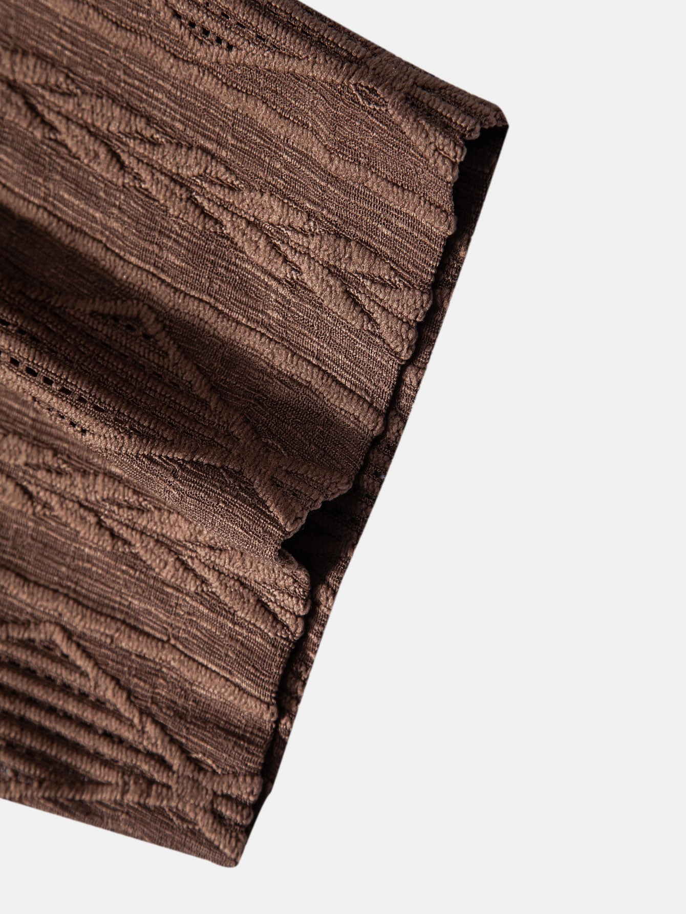 Geometric Jacquard Eyelet Cuban Shirt & Straight Leg Linen Pants - Two Pieces Outfits