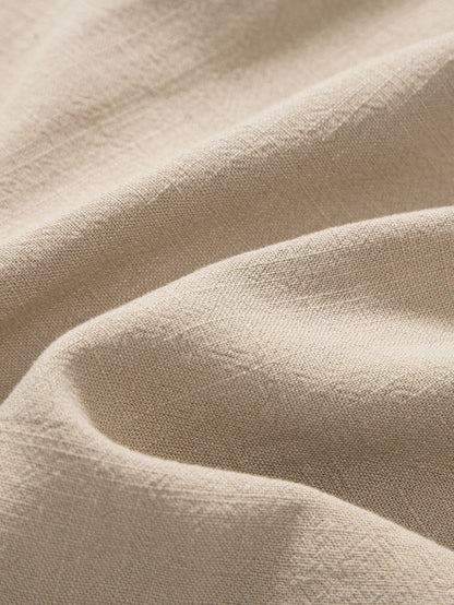 Linen And Rayon Blend Stand Collar Shirt - Shirts