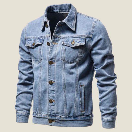 Men’s Denim Jacket Polo - Model Dustin - Light Blue / S - jq - Dustin