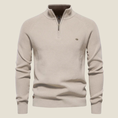 Men’s Half-Zip Sweater - Model Bennett - Beige / S - st - bennet
