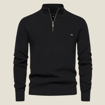 Men’s Half-Zip Sweater - Model Bennett - Black / S - st - bennet