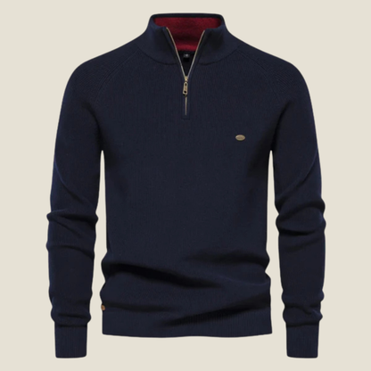 Men’s Half-Zip Sweater - Model Bennett - Blue / S - st - bennet