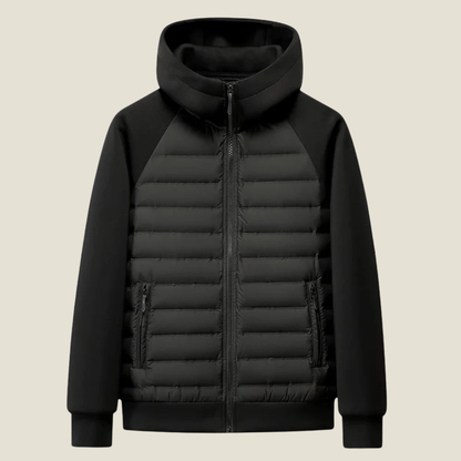 Men’s Hybrid Puffer Jacket - Model Riccardo - Black / S - jq Riccardo