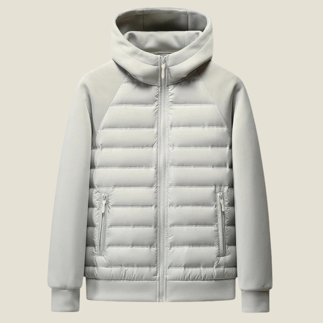Men’s Hybrid Puffer Jacket - Model Riccardo - White / S - jq Riccardo