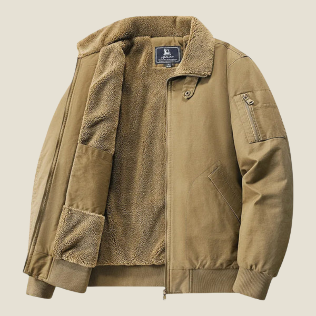 Men’s Sherpa Lined Jacket - Model Dalton - Beige / M - jq - Dalton