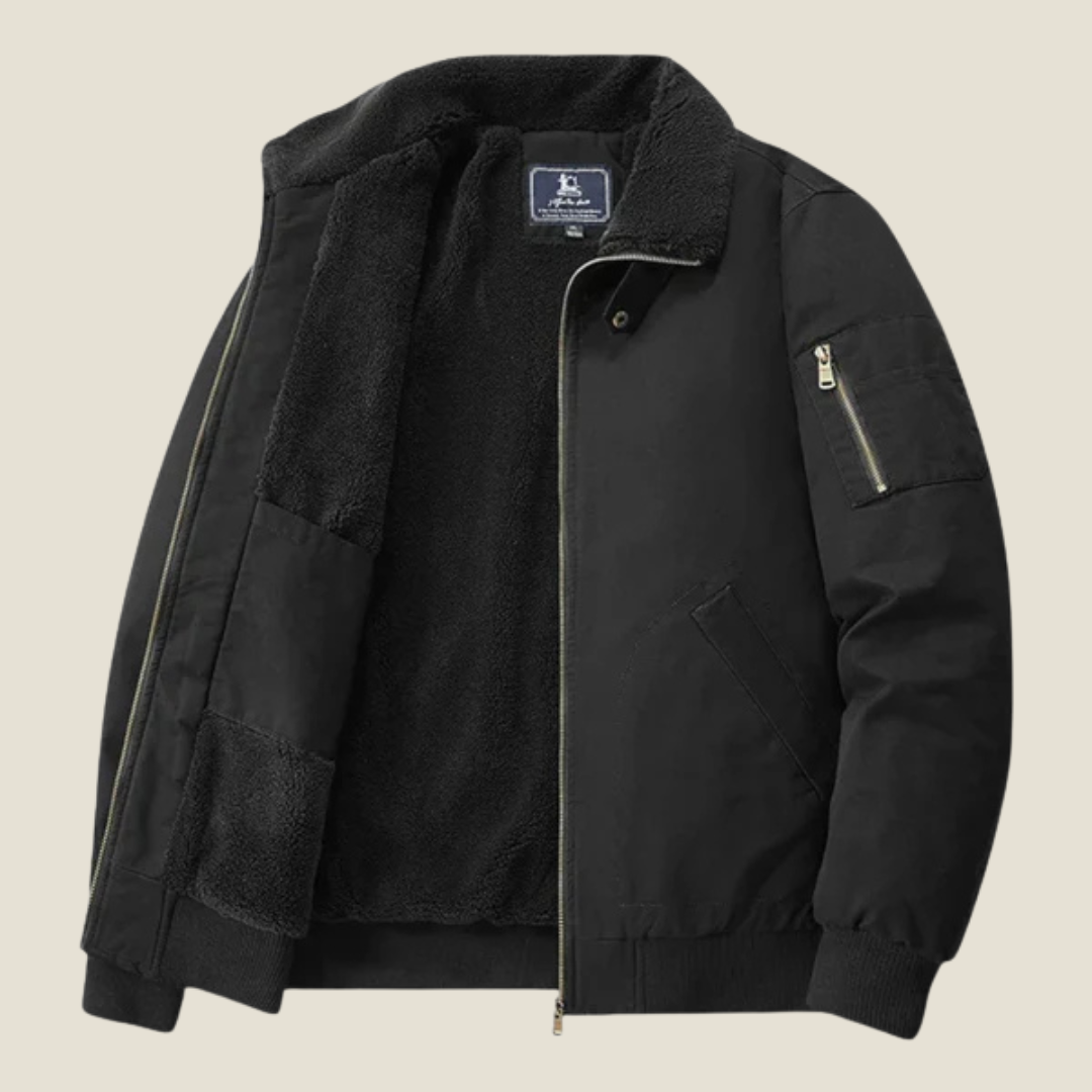 Men’s Sherpa Lined Jacket - Model Dalton - Black / M - jq - Dalton
