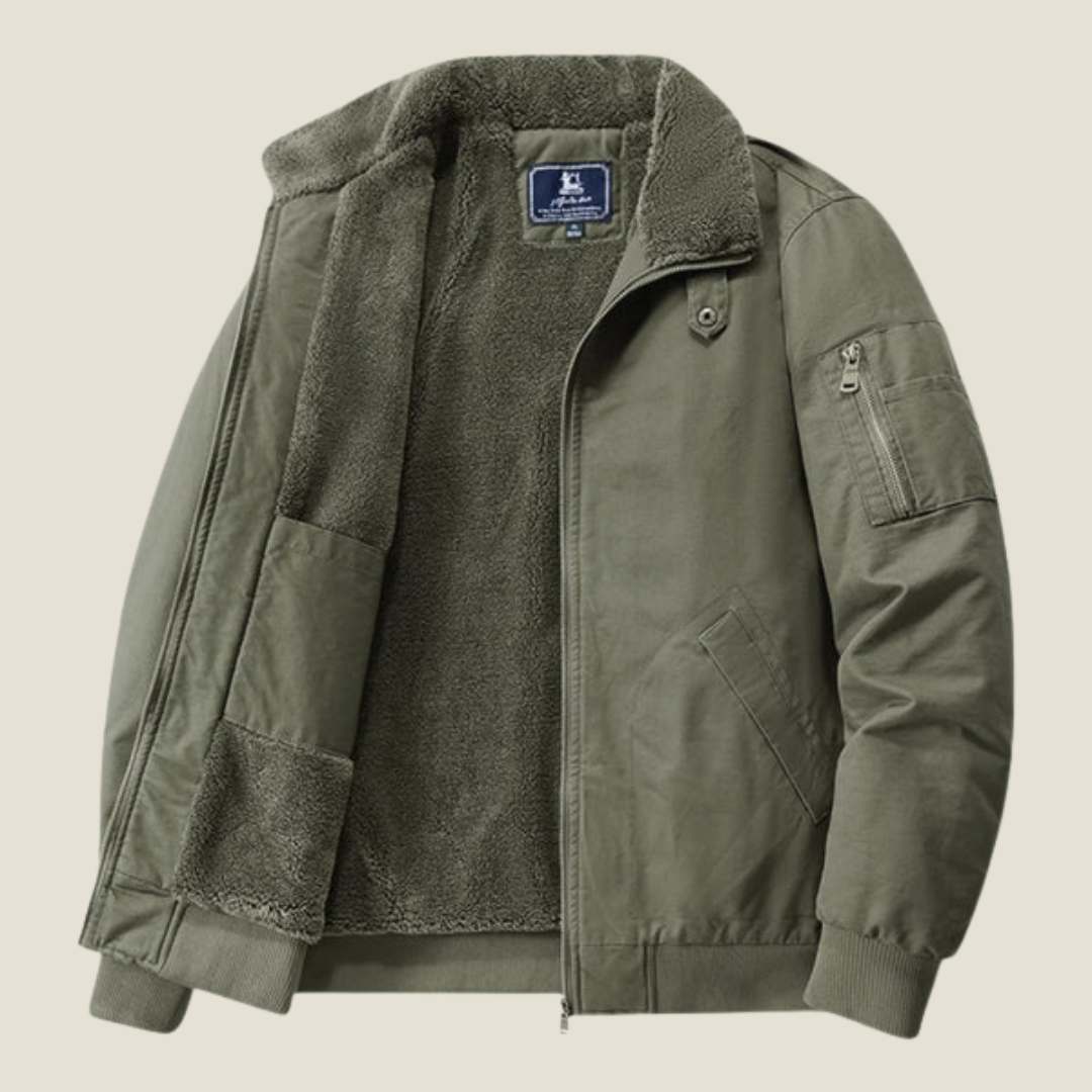 Men’s Sherpa Lined Jacket - Model Dalton - Green / M - jq - Dalton