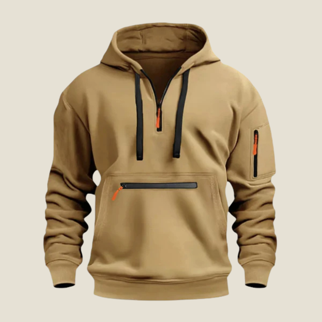 Men’s Tech Hoodie - Model Cole - Khaki / S - st - cole