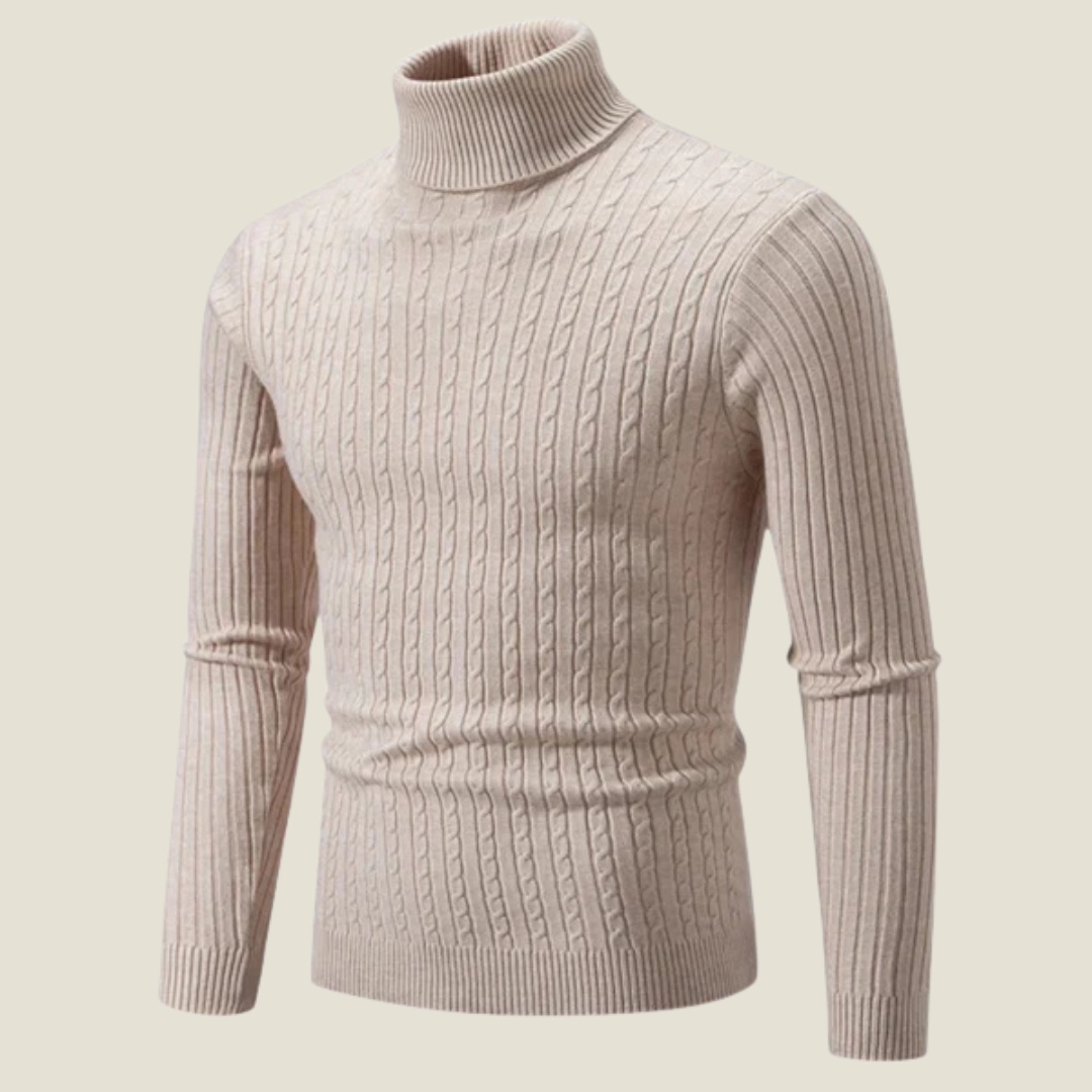 Men’s Wool Turtleneck Sweater - Model Daniel - Beige / S - st - daniel