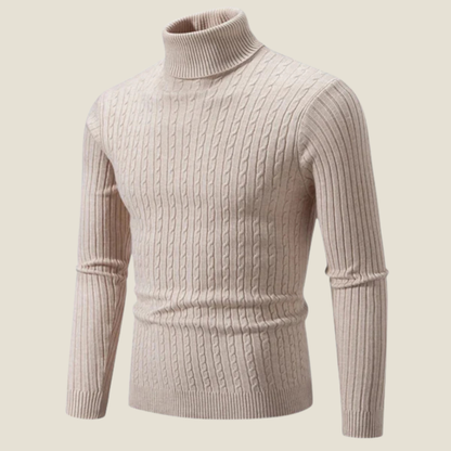 Men’s Wool Turtleneck Sweater - Model Daniel - Beige / S - st - daniel