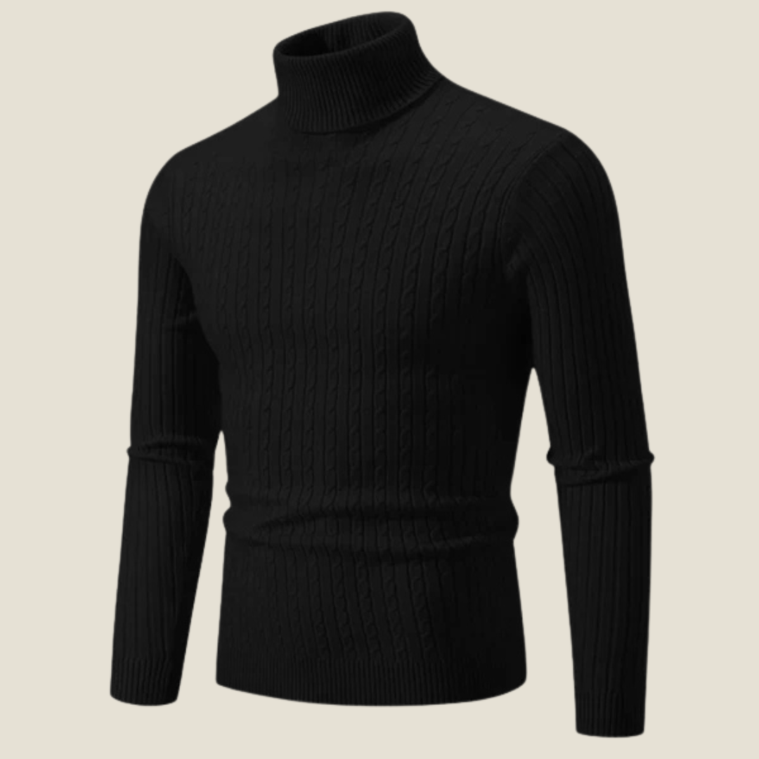Men’s Wool Turtleneck Sweater - Model Daniel - Black / S - st - daniel