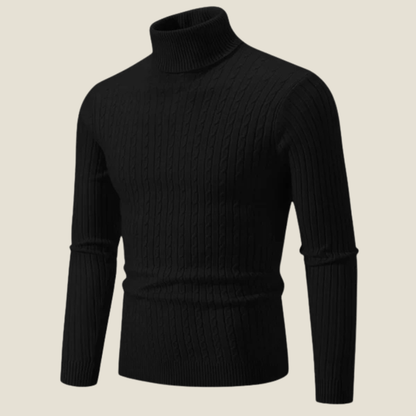 Men’s Wool Turtleneck Sweater - Model Daniel - Black / S - st - daniel