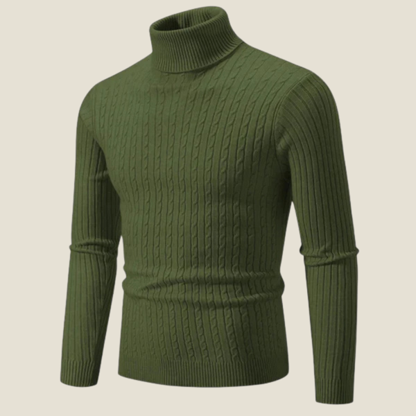 Men’s Wool Turtleneck Sweater - Model Daniel - Green / S - st - daniel