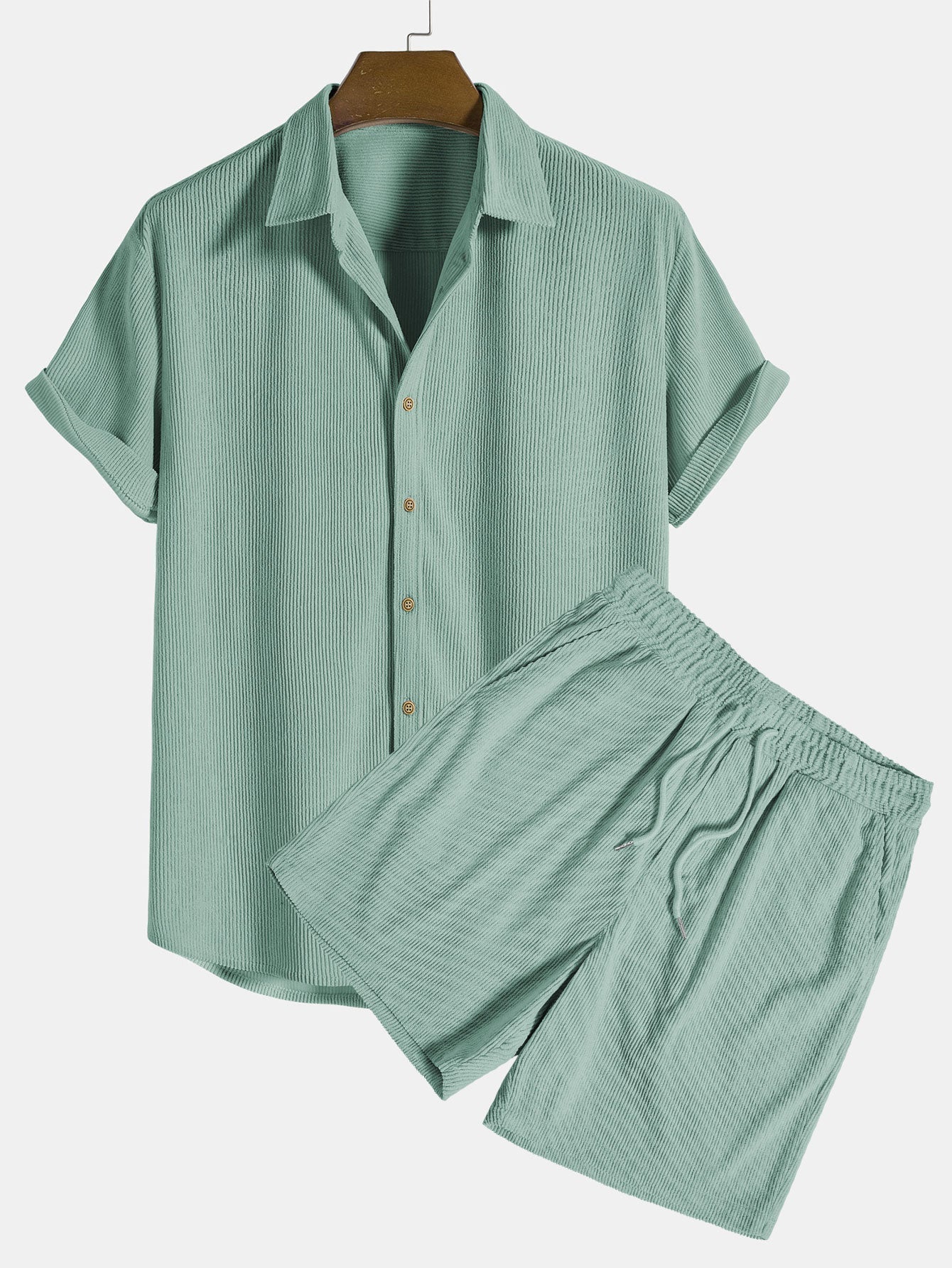Old Money Duo Set – Premium Shirt & Shorts - green / S - Two Pieces Outfits