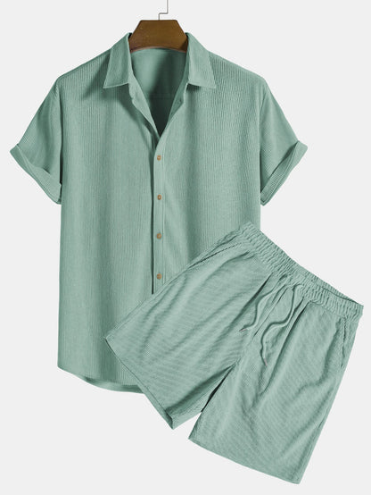 Old Money Duo Set – Premium Shirt & Shorts - green / S - Two Pieces Outfits
