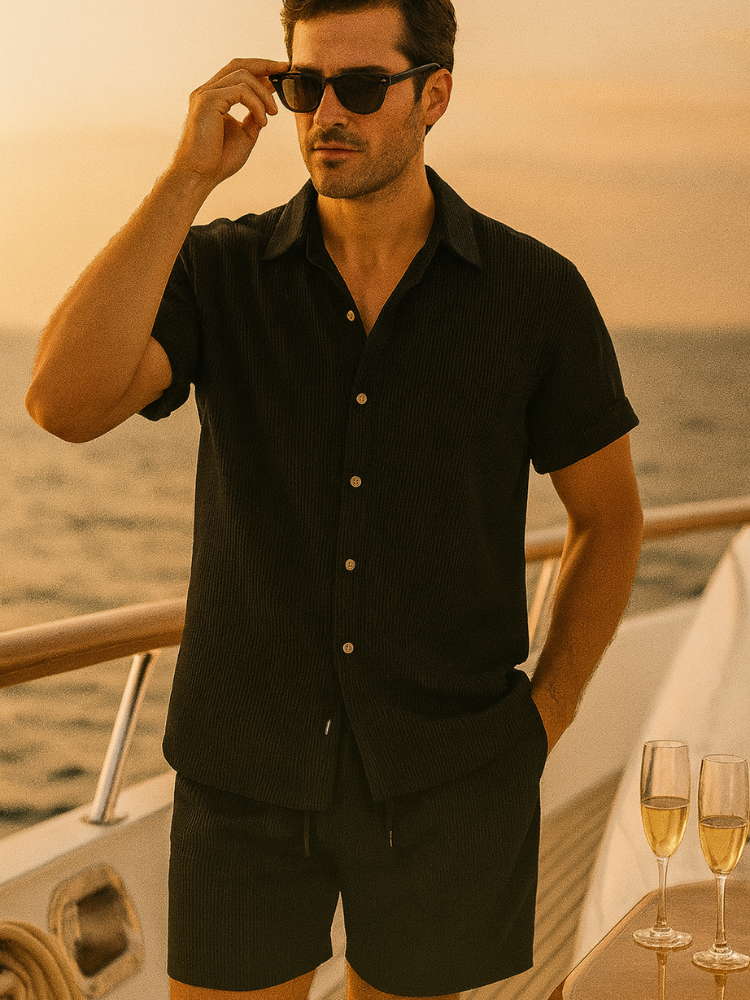 Old Money Duo Set – Premium Shirt & Shorts - Two Pieces Outfits