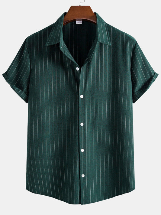 Regular Fit Stripes Shirts - green / S - Shirts