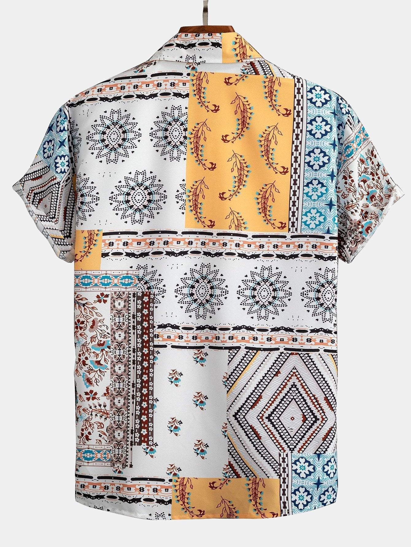 Scarf Print Button Up Shirt - Shirts