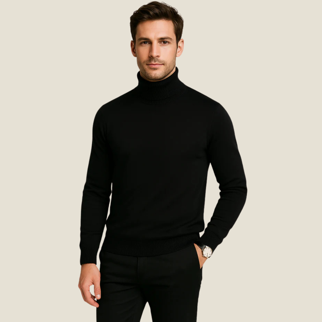 Turtleneck Sweater For Mens - Model Blake - Black / S - st - Blake