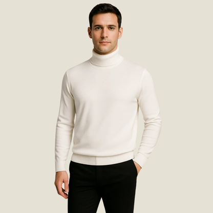 Turtleneck Sweater For Mens - Model Blake - White / S - st - Blake