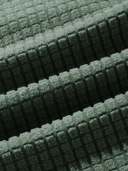 Waffle Lapel Solid Henley Shirts - Shirts